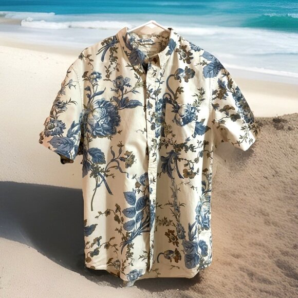 Denim & Supply Ralph Lauren Other - VTG Ralph Lauren Denim & Supply Tropical Button Front Shirt Men XL Blue Hawaiian